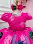 Imagem de Vestido Infantil da Lilo e Stitch Rosa Chiclete C/ Laço Festas luxo RO1032RS