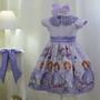 Imagem de Vestido infantil da princesa Sofia com bordado em pérolas