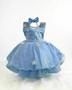 Imagem de Vestido Infantil de Festa Azul Frozen de Luxo + Capa