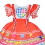 Imagem de Vestido Infantil De Festa Junina Caipira Coral Menina Luxo