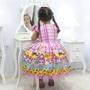 Imagem de Vestido infantil de Festa Junina e Quadrilha -  Lol Surprise Rosa