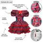 Imagem de Vestido Infantil de Festa Junina Luxo Anarriê Super Rodado Acinturado pra Meninas de 3 a 12 Anos
