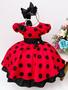 Imagem de Vestido infantil de festa luxo vermelho princesa minnie ladybug (tam 1 ao 4) cod.000229