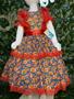 Imagem de Vestido Infantil de quadrilha Maria Bonita, mini chapéu e saiote -  MB0028