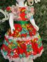 Imagem de Vestido infantil de quadrilha Maria Bonita, mini chapéu e saiote - MB0079
