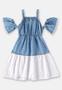 Imagem de Vestido Infantil em Jeans e Laise Up Baby