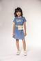 Imagem de Vestido Infantil em Jeans Hello Strass e Pochete Moletinho Tie Dye - Kukie