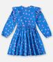 Imagem de Vestido Infantil em Ribana Longo Corações Azul Up Baby