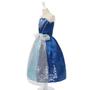 Imagem de Vestido Infantil Fantasia Carnaval Halloween Temático Princesa Cinderela Azul com Brilho