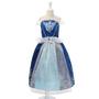 Imagem de Vestido Infantil Fantasia Carnaval Halloween Temático Princesa Cinderela Azul com Brilho
