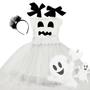 Imagem de Vestido Infantil Fantasia Menina Halloween Fantasma Tiara