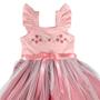 Imagem de Vestido infantil fantasia rosa e malva princesa com tule e cobre fraldas malva