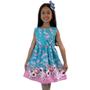 Imagem de Vestido infantil feminino florido verde claro rodado casual