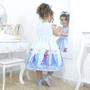 Imagem de Vestido infantil festa Frozen Elsa e a Anna cor azul com branco