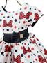 Imagem de Vestido Infantil Festa Minnie Laços Branco Vermelho Princesa