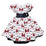 Imagem de Vestido Infantil Festa Minnie Laços Branco Vermelho Princesa