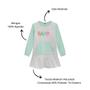 Imagem de Vestido Infantil Festa Simples Bonito Feminino Moletom Peluciado Kukie Happy Juvenil Inverno