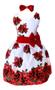 Imagem de Vestido Infantil Floral Rosas C/ Vermelho