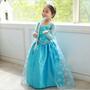 Imagem de Vestido Infantil Frozen Elza Festa Luxo com luva e trança