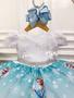 Imagem de Vestido Infantil Frozen Princesa Aplique Gelo Festas