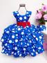 Imagem de Vestido infantil galinha pintadinha azul babado sem mangas