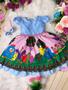 Imagem de Vestido Infantil Galinha Pintadinha Azul Cinto Pérolas C/ Tiara - tam 1