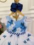 Imagem de Vestido Infantil Jardim Encantado Azul Borboletas D4139