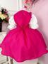 Imagem de Vestido Infantil Jardineira Pink com Lenço Menina e o Urso