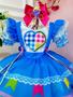 Imagem de Vestido Infantil Junino Azul Festa Meninas