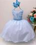 Imagem de Vestido Infantil Juvenil Azul Com Renda Cinderela Frozen