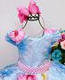 Imagem de Vestido Infantil Juvenil Florido Azul Com Lindas Flores Princesa Casamento Formatura Daminha