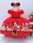 Imagem de Vestido Infantil Juvenil Minnie Vermelha Luxo Temático Perfeito para Princesa Aniversário