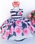 Imagem de Vestido Infantil Juvenil Preto Florido Com Rosas Perfeito Para Princesa Formatura Festa Casamento