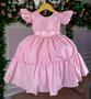 Imagem de Vestido Infantil Lig Lig Rosa Cinto Florzinha