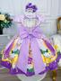Imagem de Vestido Infantil Lilás Princesa Rapunzel No Jardim Pérolas super luxo festa RO3252LL