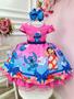 Imagem de Vestido Infantil Lilo e Stitch Rosa Chiclete Festas