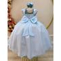 Imagem de Vestido Infantil Longo Azul Bebê Claro Serenity Cinderela Elsa Frozen Casamento Formatura Dama Daminha Festa Social Luxo