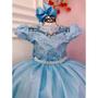 Imagem de Vestido Infantil Longo Azul Bebê Claro Serenity Cinderela Formatura Casamento Dama Daminha Florista Noivinha Menina Luxo