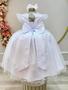 Imagem de Vestido Infantil Longo Daminhas de Honra Branco C/ Apliques luxo festa RO2371BR