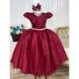 Imagem de Vestido Infantil Longo Marsala Vinho Bordô Casamento Formatura Dama Daminha Florista Noivinha Rodado Menina Festa Social