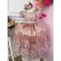 Imagem de Vestido Infantil Longo Rosa Chá Rosa Queimado Rose Rosê Rosê Rosado Dama Daminha Florista Noivinha Casamento Rodado