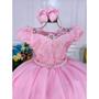 Imagem de Vestido Infantil Longo Rosa Claro Bebê Barbie Princesa Formatura Casamento Dama Daminha Florista Festa Rodado Menina