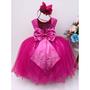 Imagem de Vestido Infantil Longo Rosa Pink Fucsia Barbie Casamento Dama Daminha Florista Festa Rodado Princesa Menina Social Luxo