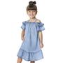 Imagem de Vestido Infantil Look Jeans Manga Godê Jeans