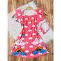 Imagem de Vestido Infantil Luna Temático Chuva de Amor Rosa +Tiara