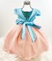 Imagem de Vestido Infantil Luxo de Festa Aniversário Princesa Chuva de Amor Azul e Coral