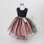 Imagem de Vestido infantil luxo de festa preto com rosa e cinto de strass (tam 1 ao 3) cod.000143