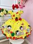 Imagem de Vestido Infantil Mag Baby Amarelo Melancia C/ Broche Laço