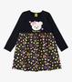 Imagem de Vestido Infantil Manga Longa Estampado Rovi Kids Preto