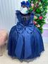 Imagem de Vestido infantil  Marie Longo Mel Azul Petróleo Luxo